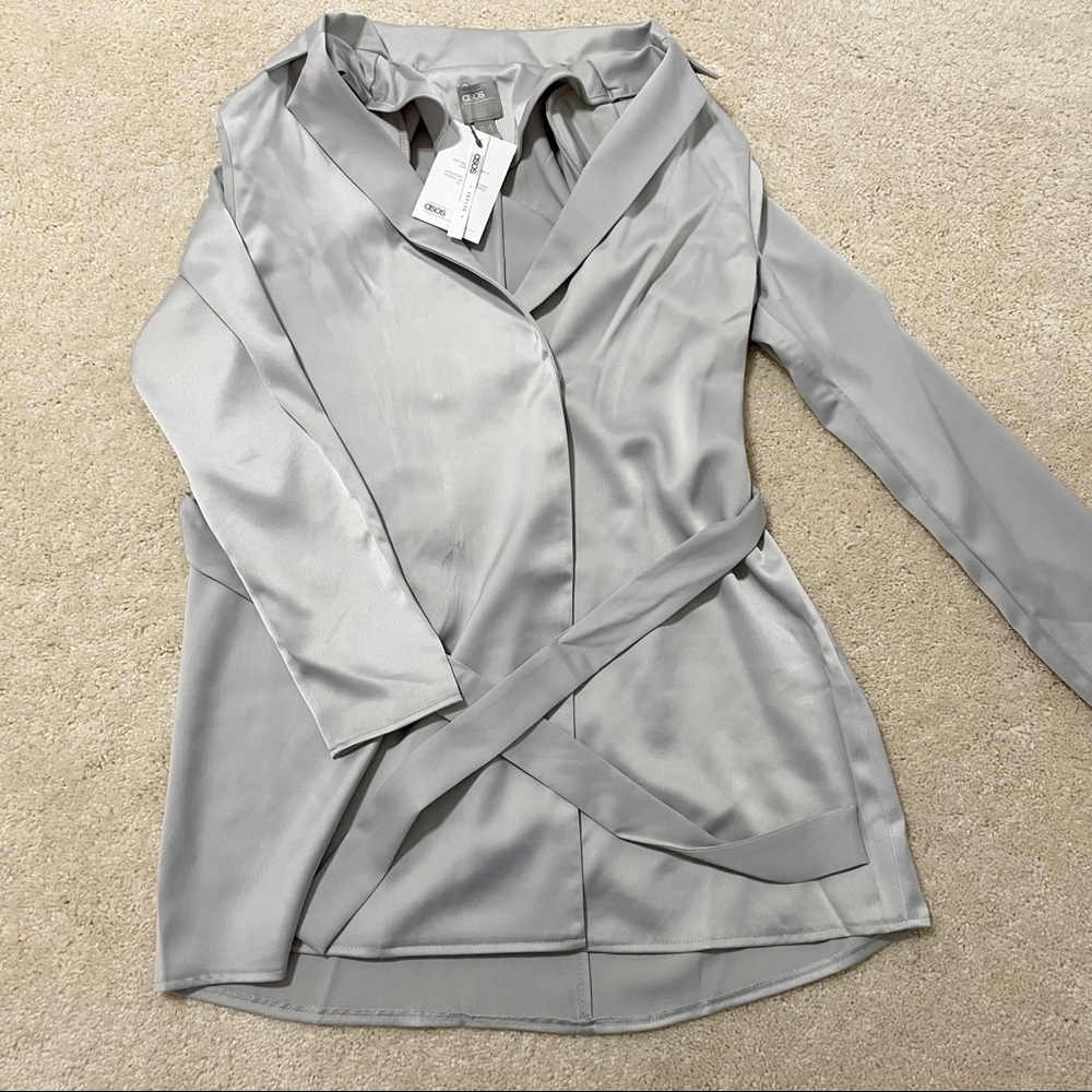Asos • petite satin tux mini dress - Picture 2 of 5